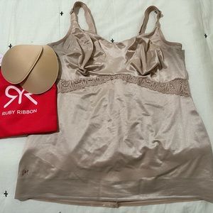 Ruby Ribbon Lace Cami with Petals size 42